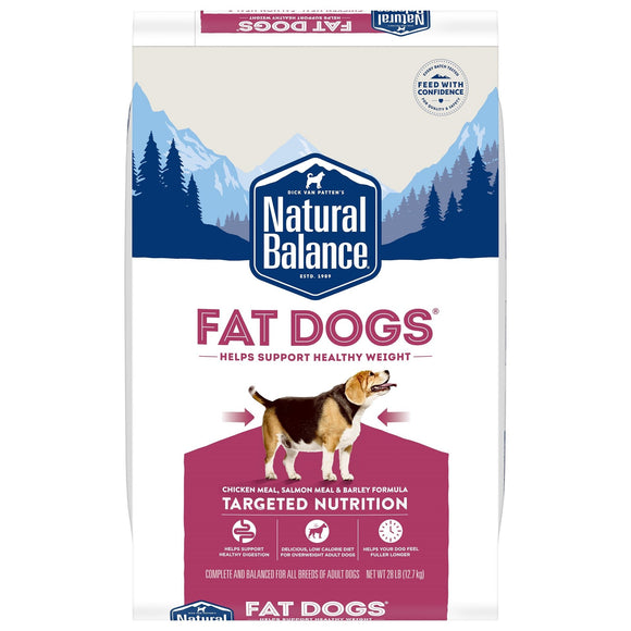 Natural Balance Fat Dogs Chicken Meal  Salmon Meal  Garbanzo Beans  Peas & Oatmeal Dry Dog Food  24 lb