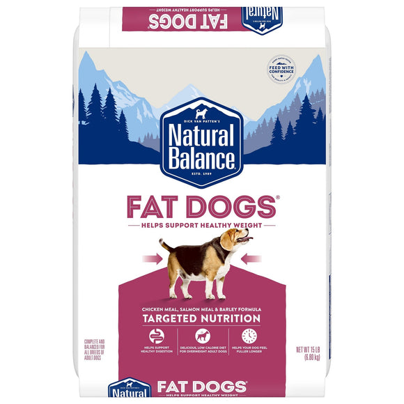 Natural Balance Fat Dogs Chicken Meal  Salmon Meal  Garbanzo Beans  Peas & Oatmeal Dry Dog Food  11lb
