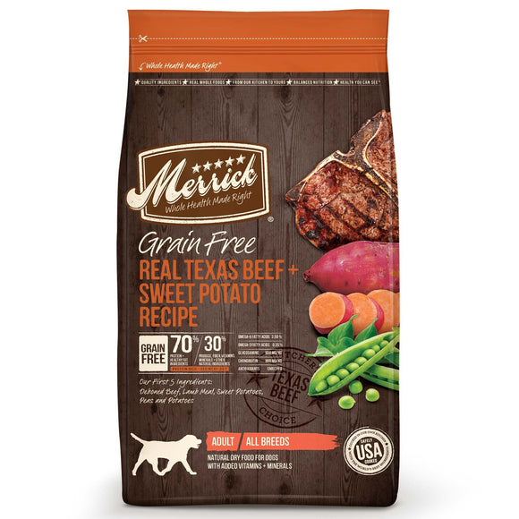 Merrick Grain-Free Real Texas Beef + Sweet Potato Recipe Dry Dog Food, 0 lb