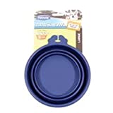 Petmate Silicone Round 3-Cup Travel Bowl for Pets  Navy Blue