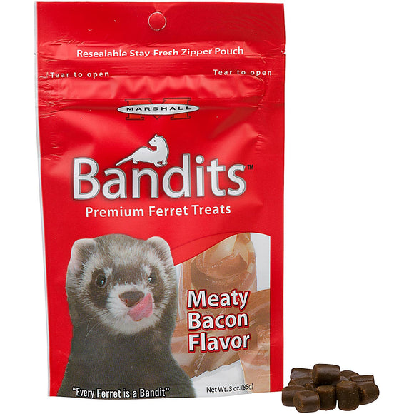 Marshall Pet Bandits Ferret Treat  Meaty Bacon  3oz Free Shipping