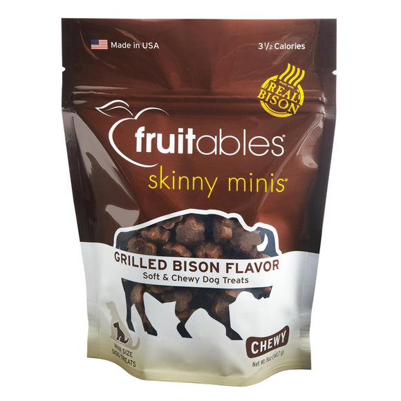 Fruitables Skinny Mini Dog Treats  Grilled Bison Flavor  5 Ounces