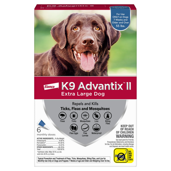 K9 Advantix II Flea and Tick Treatment for Extra Large Dogs  6-Pack
