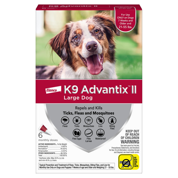 K9 Advantix II Flea and Tick Treatment for Large Dogs  6-Pack