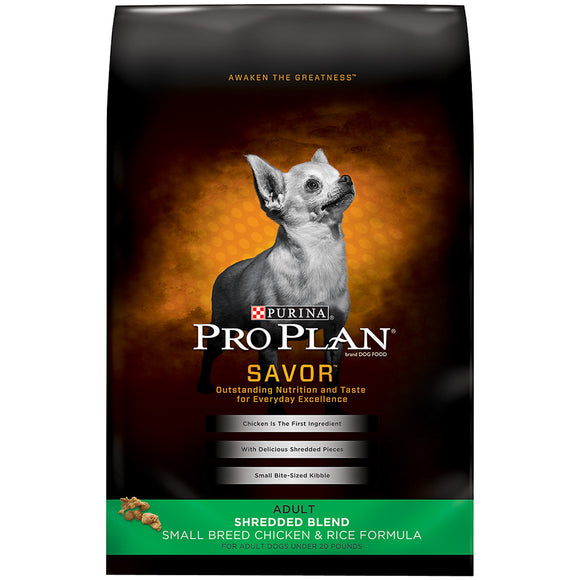 Purina Pro Plan Chicken Rice Small Breed for Adult Dogs  18 lb Bag