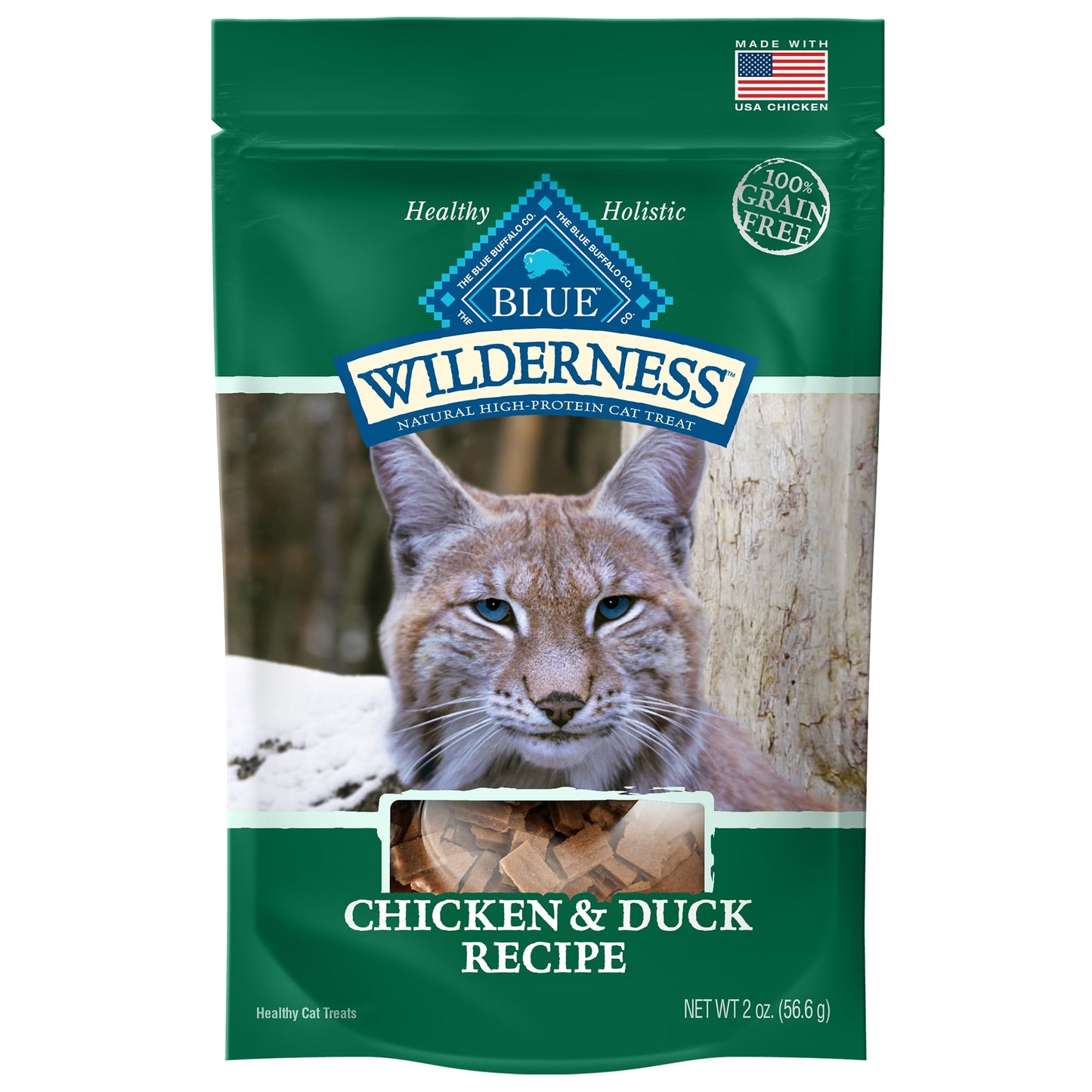 Blue Buffalo Wilderness Grain Free Chicken & Duck Recipe Crunchy Cat Treats - 2oz