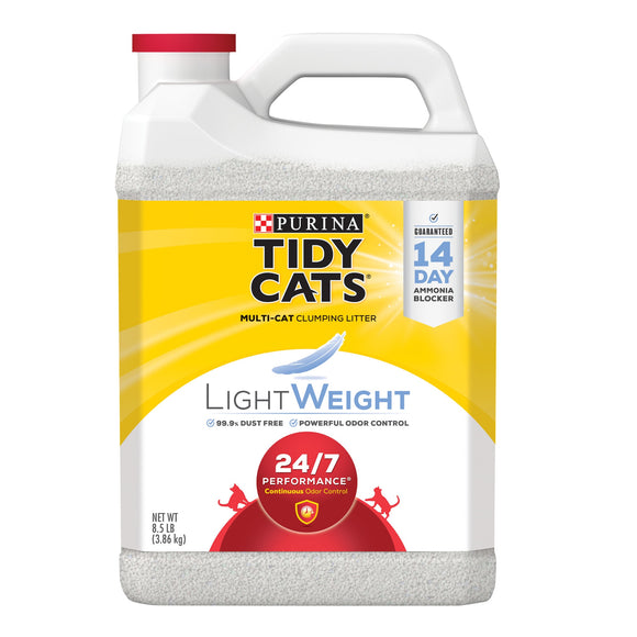 Purina Tidy Cats Light Weight  Low Dust  Clumping Cat Litter  24/7 Performance Multi Cat Litter  8.5 lb. Jug