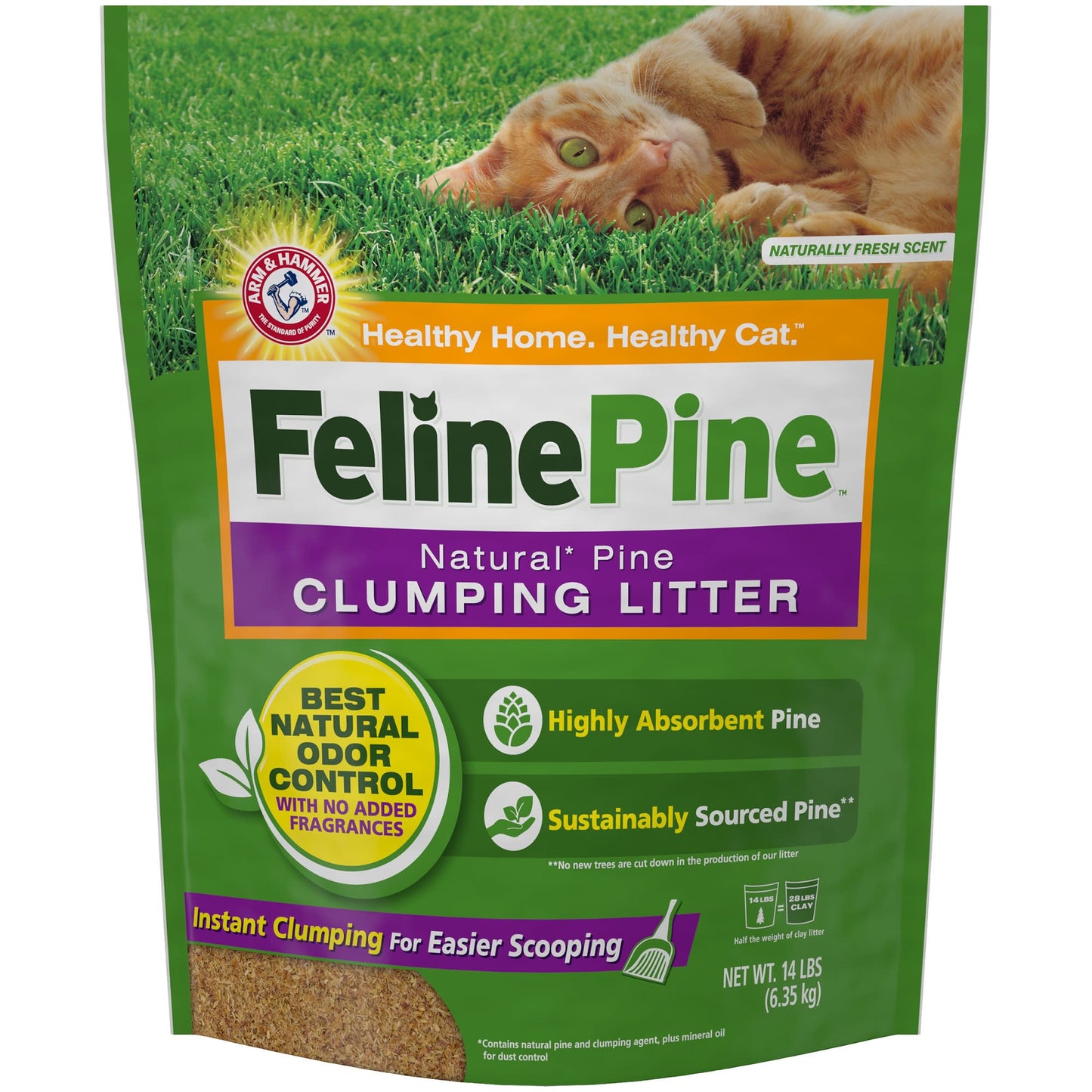 Feline Pine Original Scoopable Cat Litter 14lb