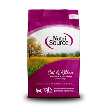 NutriSource Chicken & Rice Flavor Dry Cat Food for Kitten  16 lb. Bag