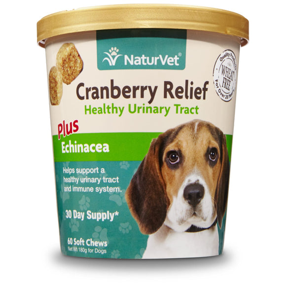 NaturVet Cranberry Relief + Echinacea for Dogs  60 Soft Chews