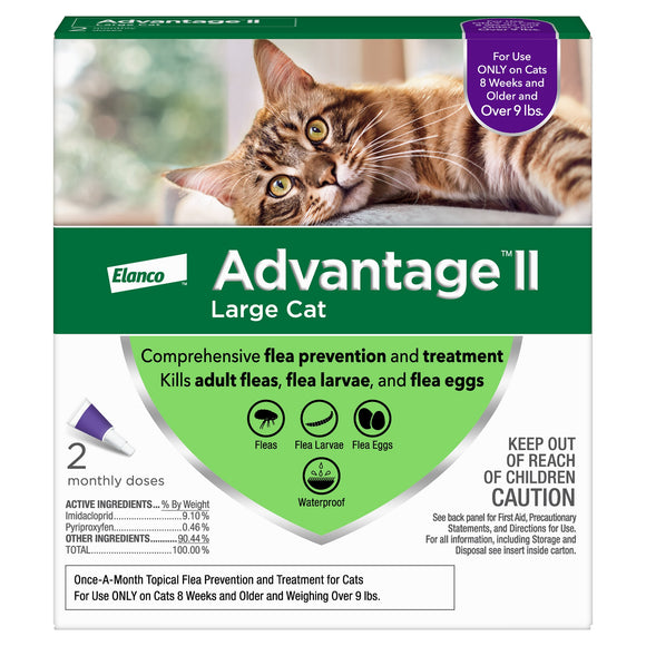 Advantage II Flea Prevention for Large Cats  2 Monthly Treatments