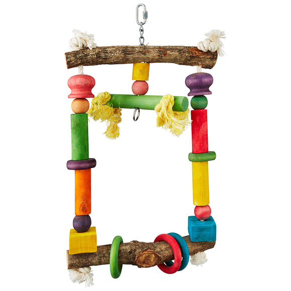 A&E Cage Co Natural Wood Swing With Rope