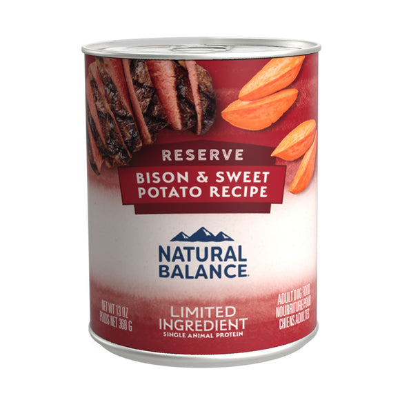 Natural Balance L.I.D. Limited Ingredient Diets Canned Wet Dog Food, Grain Free, Buffalo & Sweet Potato Formula, 13-Ounce (Pack of 12)