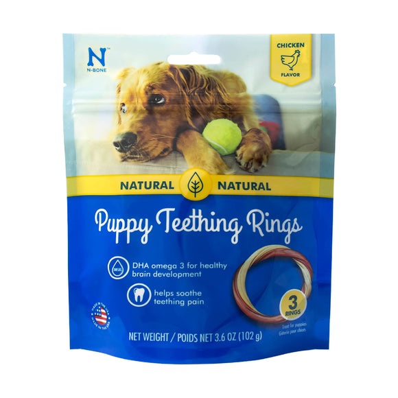 Nbone 113055 Puppy Teething Rings In Chicken, Pack - 3
