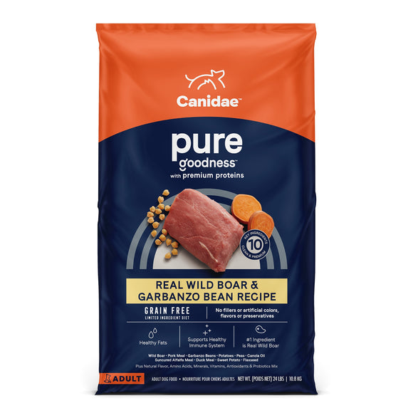 Canidae Pure Wild Grain-Free Fresh Wild Boar Adult Dry Dog Food, 24 lb