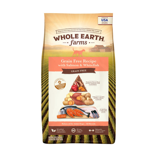 Whole Earth Farms Grain-Free Salmon & Whitefish Recipe Dry Dog Food  4 lb