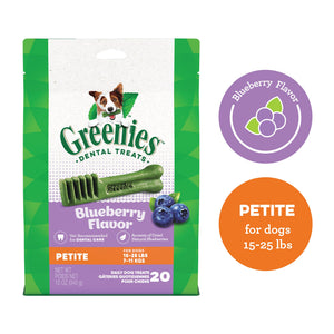 GREENIES Petite Natural Dog Dental Chews Blueberry Flavor  12 oz. Pack