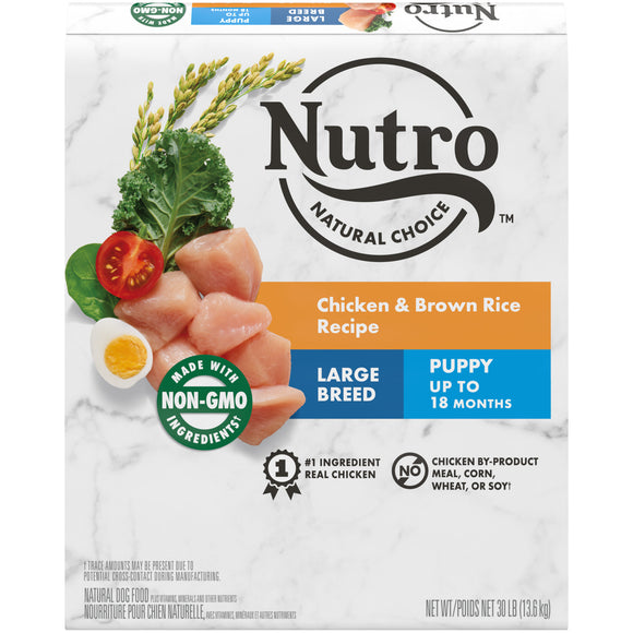 NUTRO NATURAL CHOICE Chicken & Brown Rice Recipe  Dry Dog Food for Large Breed Puppies  30 lb. Bag