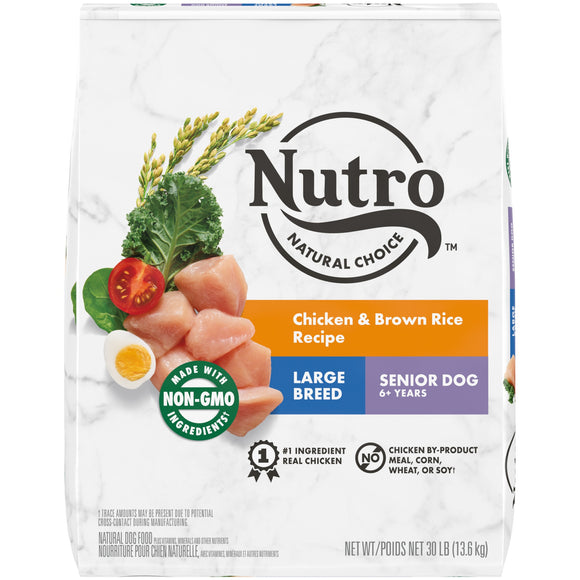 NUTRO WHOLESOME ESSENTIALS Farm-Raised Chicken, Brown Rice & Sweet Potato Recipe Large Breed Senior Dry Dog Food 30 Pounds