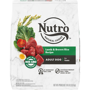 NUTRO NATURAL CHOICE Adult Dry Dog Food  Lamb & Brown Rice Recipe Dog Kibble  30 lb. Bag