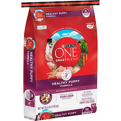 Purina ONE Healthy Puppy Natural Puppy Food  Chicken and Rice Dog Food for Puppies  16.5 lb. Bag