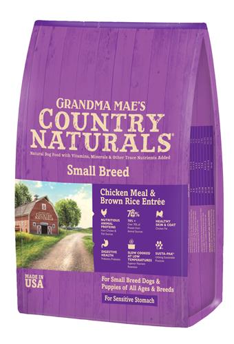 Grandma Mae's Country Naturals Small Breed Sensitive Stomach Dry Dog Food Chicken & Rice 4lb