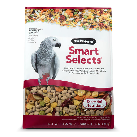 Zupreem Smart Selects Parrots & Conures Bird Food 4lb