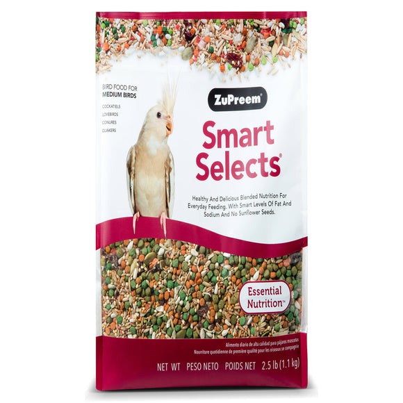 Zupreem Smart Selects Parakeet Bird Food 2.5Lb