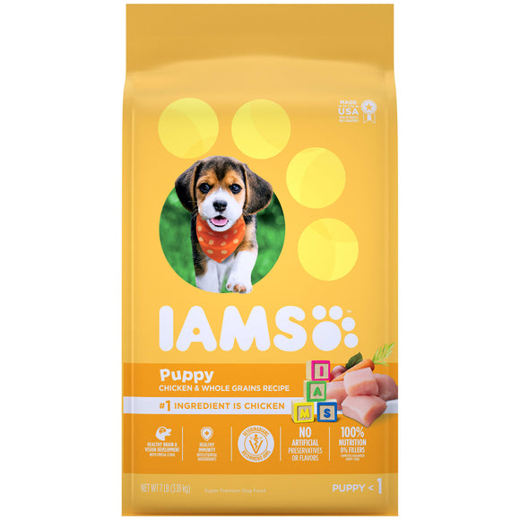 IAMS Proactive Health Smart Puppy Dog Food with Real Chicken Recipe for Medium Breeds (7 lb. bag)
