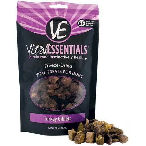 Vital Essentials Freeze-Dried Vital Treats Grain Free Turkey Giblets Freeze Dried Dog Treat, 2 oz
