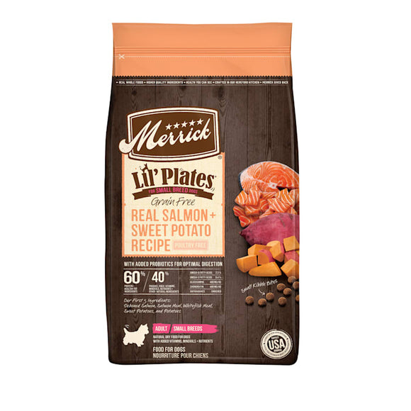 Merrick Lil' Plates Grain-Free Real Salmon + Sweet Potato Recipe Small Breed Dry Dog Food - 12 lb. Bag