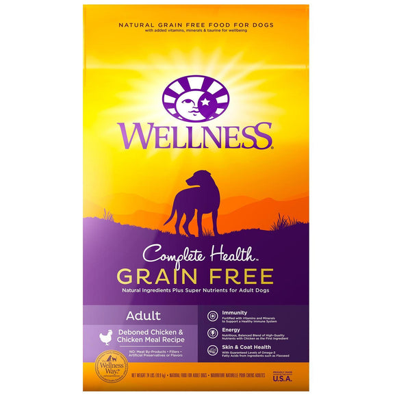 Wellness Complete Health Natural Grain Free Dry Dog Food  Chicken  24-Pound Bag