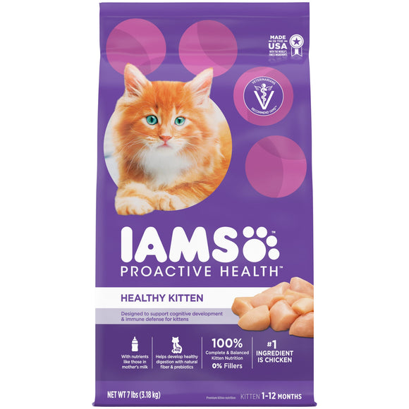 IAMS PROACTIVE HEALTH Healthy Kitten Dry Cat Food with Chicken  7 lb. Bag