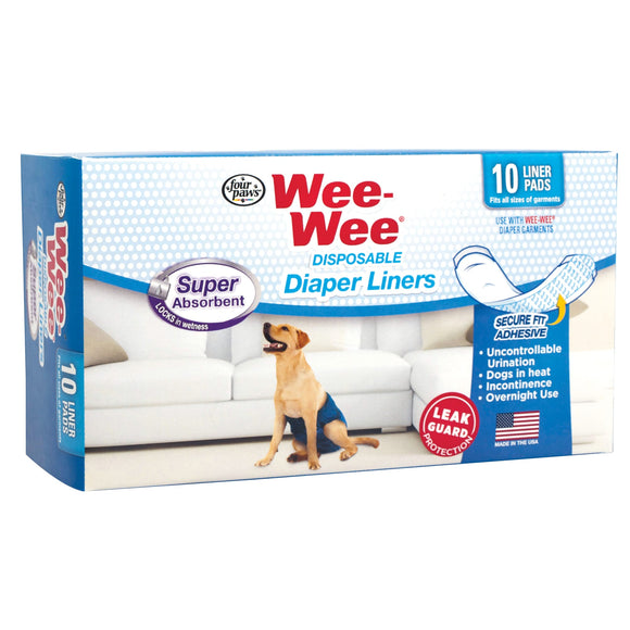 Four Paws Products Wee Disposable Diaper Liner 10ct