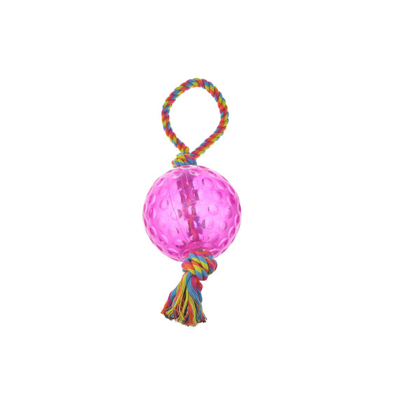 Boss Pet Chomper TPR Ball and Rope Tug 13in Assorted