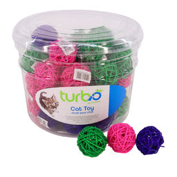 Turbo® Wicker Balls Bulk Cat Toy Bin, Wicker Balls, 1.75"