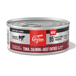 ORIJEN Tuna, Salmon + Beef Entrée in Bone Broth, 5.5oz