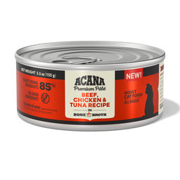 ACANA Beef, Chicken + Tuna Recipe in Bone Broth, 5.5oz