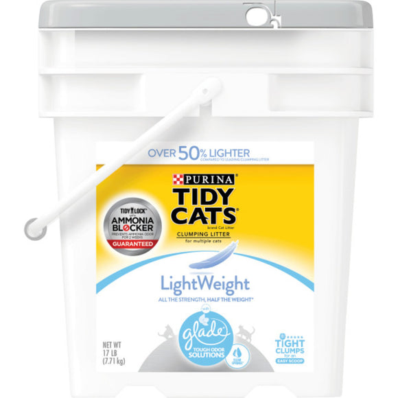 Purina Tidy Cats Light Weight  Low Dust  Clumping  LightWeight Glade Clear Springs Multi Cat Litter  17 lb. Pail
