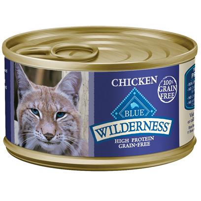 Blue Buffalo Wilderness High Protein Grain Free, Natural Adult Pate Wet Cat Food, Chicken, 3-oz, Case of 24
