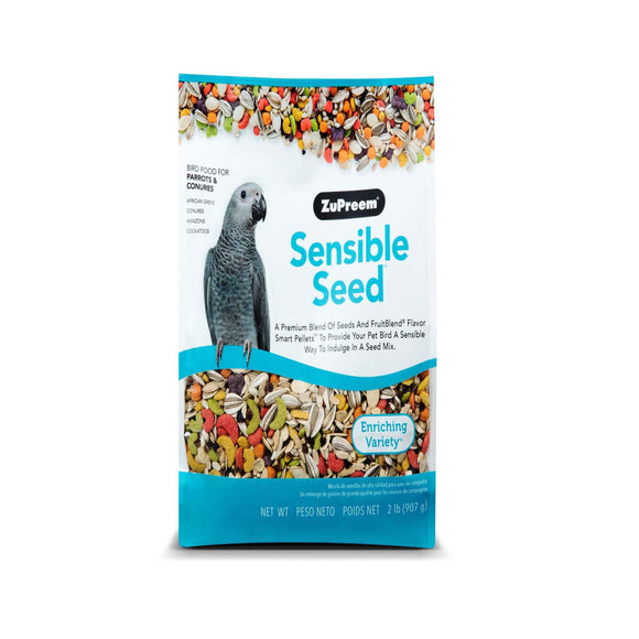 Zupreem Sensible Seed Parrots & Canures Recipe Dry Bird Food, 2Lb