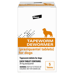 Bayer Tapeworm Dewormer (Prazquantel Tablets) for Dogs, 5 Tablets