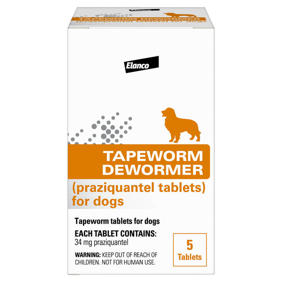 Bayer Tapeworm Dewormer (Prazquantel Tablets) for Dogs, 5 Tablets