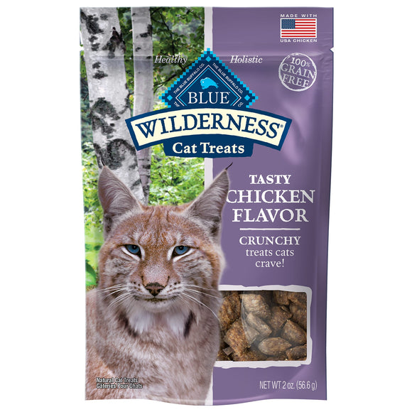 Blue Buffalo Wilderness Chicken Flavor Crunchy Treats for Cats  Grain-Free  2 oz. Bag