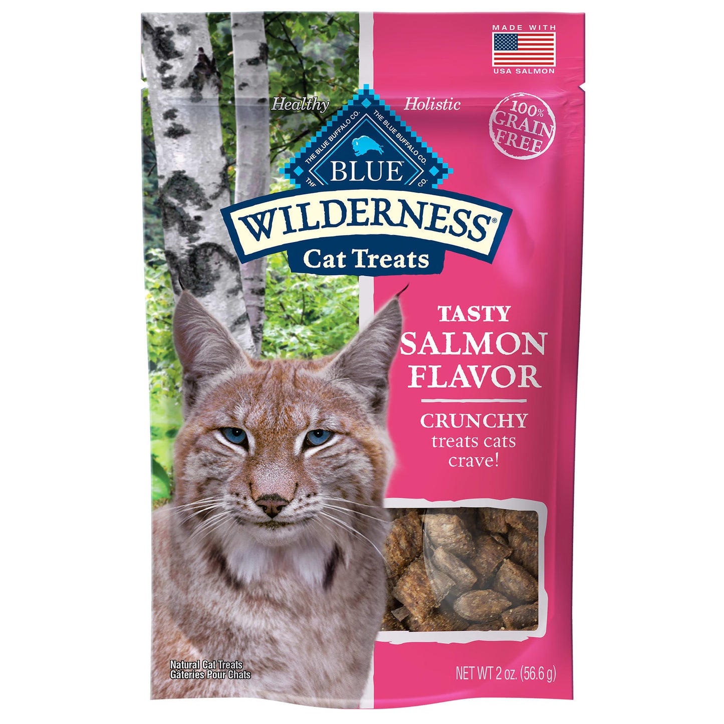 Blue Buffalo Wilderness Grain Free Salmon Flavor Crunchy Cat Treats - 2oz