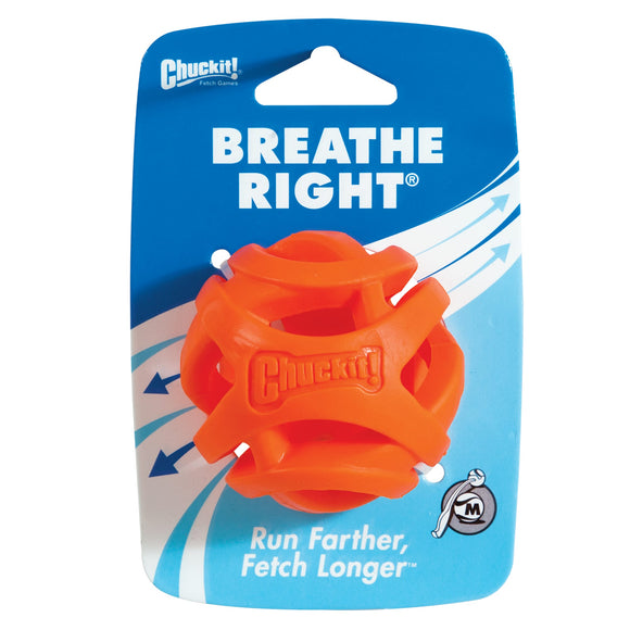 Canine Hardware Inc-Chuckit! Breathe Right Fetch Ball- Orange Medium