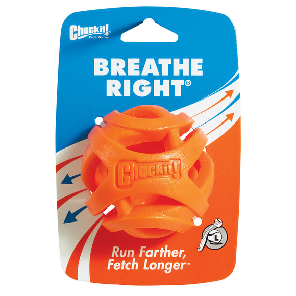 Canine Hardware Inc-Chuckit! Breathe Right Fetch Ball- Orange Large
