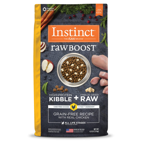 Instinct Raw Boost Grain-Free Recipe with Real Chicken Natural Dry Dog Food by Nature s Variety  4 lb. Bag