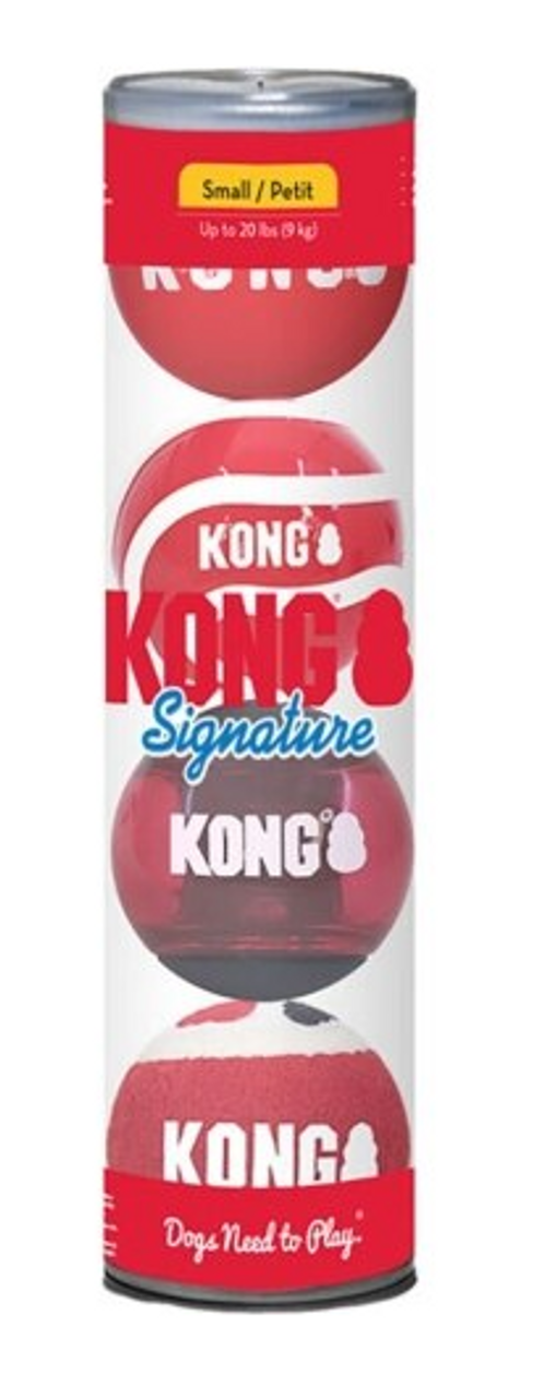 KONG Signature Balls 4 pack Assorted