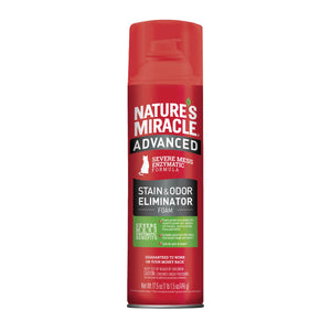 Nature's Miracle Advanced Stain and Odor Eliminator Foam For Severe Cat Messes Aerosol, 17.5 oz., 17.5 FZ